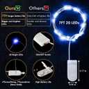 2 x 12 Pack Fairy Lights Battery Operated String Light7FT 20LED Waterproof Silver Wire Christmas Lights Outdoor,Firefly Mini Light for Bedroom Party Birthday Wedding Indoor Decorations Home Decor (Blue)