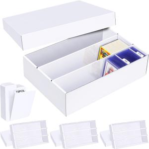 Trading Card Storage Box 4 Pack2400 Count Cardboard Organizer with Dividers for MTG, TCG, Sports, Toploader, Commander