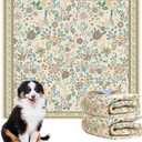 Washable Pee Pads for Dogs, 2 Pack Super Absorbent Reusable Puppy Pads with Colorful Flowers Patterns for Potty Training, Floor, Couch, Bed, and Crate,36"x 48"