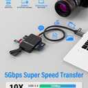 SD Card Reader, 6-in-1 USB C USB 3.0 Memory Card Reader for Digital Camera SD TF MS CF Card Viewer with 5Gbps USB-A/C Data Ports Compatible for iPhone 17/16/15,MacBook,iPad, Android, Samsung, PC,iMac