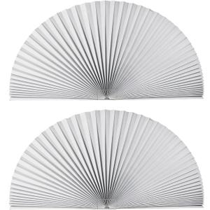Arch Window Light Fully Blocking Pleated Shade Blinds for semi-Circle Arch Window, 2PCS Arch Light Filtering Pleated Fabric Shade, Easy to Cut and Install, 72" x 36" (Off White)