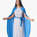 Morph Costumes Virgin Mary Costume For Women Blue Biblical Christmas Nativity Outfit For Adults Holiday Celebrations M