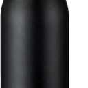 Insulated Water Bottle 24 oz with Dustproof Lid, Carry Handle & Tea Infuser, BPA-Free & Leakproof, Stainless Steel Water Bottles Ideal for Fitness, Hiking, Office & Outdoor Use (Black)