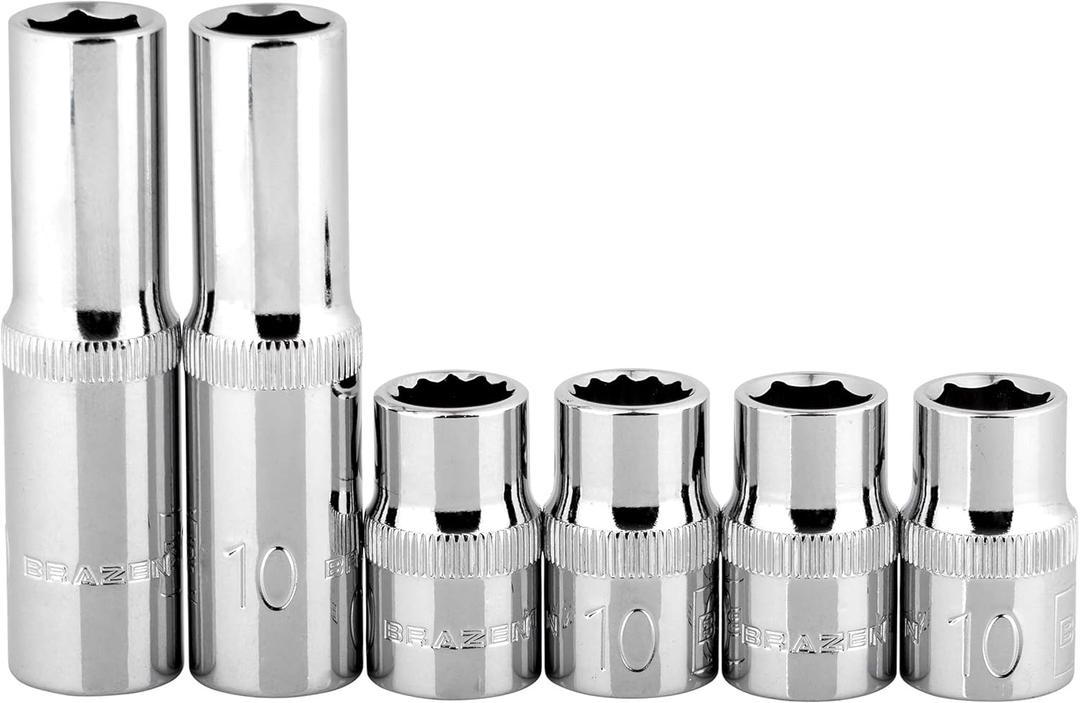 BRAZEN 10mm Socket Six Pack (3/8" Drive, Multi-Type)