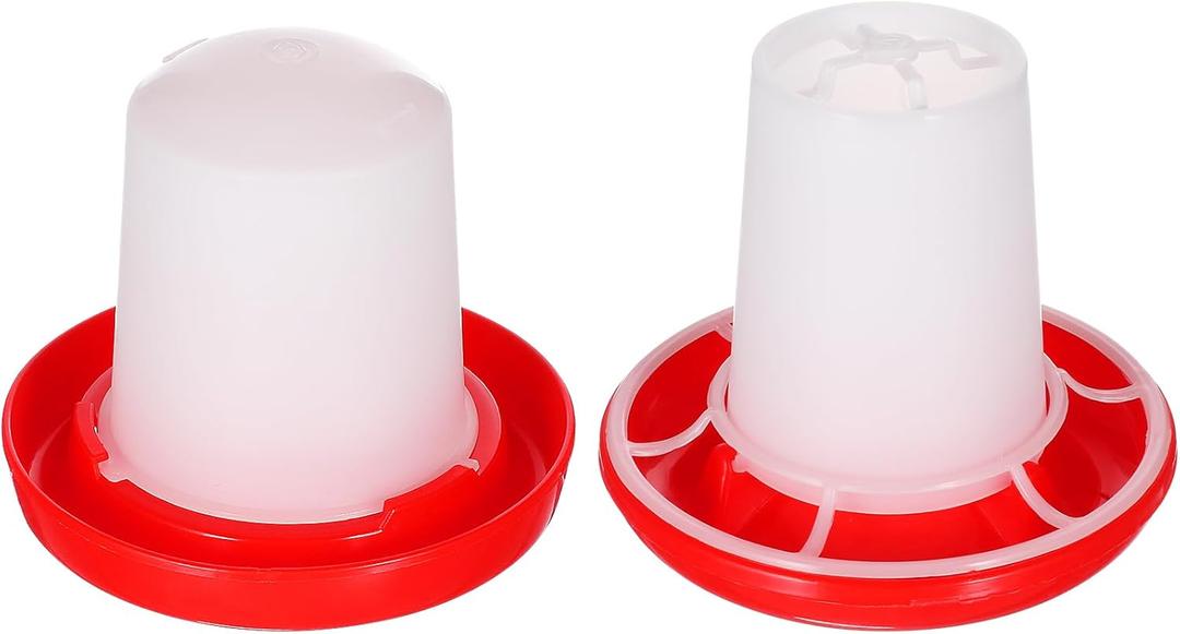 2 Sets Chick Feeder Waterer Kit Automatic Poultry Food Water Feeder Chickens Ducks Quails Hanging Containers Outdoor Indoor Use