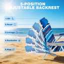 SUNNYFEEL Extra Wide Low Beach Chair 5 Position Lay Flat 500 LBS Heavy Duty, XL Oversized Portable Folding Camping Chairs with Cup Holder for Outdoor/Trip, Lightweight Backpack Beach Chair for Adults