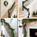 Christmas Norfolk Pine Garland, 2PCS 9Ft Real Touch Artificial Pine Greenery Christmas Garlands for Table Fireplace Wall Home Indoor Outdoor Decoration