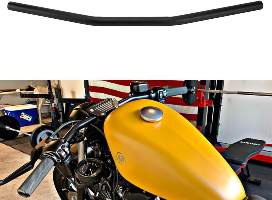 Motorcycle Drag Bars Handlebars 25mm 1" Universal For Bobber Cafe Racer Sportster Cruiser XL 883 1200 Custom Chopper Softail Dyna Street Bob Black (1" 25mm)