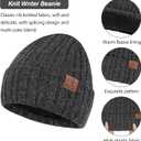 Men's Winter Knit Beanie Hat Touchscreen Gloves Neck Scarf Warmer Set, Warm Skull Cap with Fleece Lined Gifts for Men