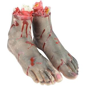 Fake Severed Hands Feet for Halloween Horror Scary Party Props Decoration (1 Pair Fake feet)