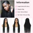 DOSAY 36" Braided Wigs for Black Women Full Lace Front Box Braids Wig with Baby Hair Knotless Cornrow Box Braids Wig Natural Deep Side Part Goddess Synthetic Braided Wig for Daily Use
