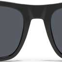 QUAY - Men's Sunglasses, Oversized Square Shades, UV Protected Lenses (Black/Smoke Polarizedarized)