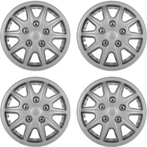Universal Set of 4 Wheel Cover ABS Wheel Skins Set 16" Silver Hub Caps Full Heat & Impact Resistant Grade