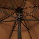Blissun 9' Outdoor Patio Umbrella, Outdoor Table Umbrella, Yard Umbrella, Market Umbrella with 8 Sturdy Ribs, Push Button Tilt and Crank, Brown