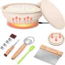 Sourdough Starter Kit, Sourdough Bread Baking Supplies, Sourdough Starter Warmer, Bread Making Kit includes a Heated Bread Proofing Basket, Dough Whisk, Dough Scraper, and Silicone Brush