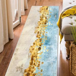 FREADEM Machine Washable Runner Rugs 2' x 6', Non Slip Non Shedding Carpet Area Rugs with TPR Rubber Backing, Low Pile Rugs for Indoor Bedroom Bathroom Living Room Aisle Hallway Balcony Entryway FREADEM Machine Washable Runner Rugs 2' x 6', Non Slip Non Shedding Carpet Area Rugs with TPR Rubber Backing, Low Pile Rugs for Indoor Bedroom Bathroom Living Room Aisle Hallway Balcony Entryway