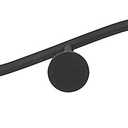 Spectrum Diversified Sweep Wall Hook Rack, 5 Hook Single Rack, Black