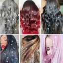 2 x ZYXQZYX Hair Tinsel Kit Pack of 18 Pcs Hair Tinsel Clip in 19.6Inch Glitter Tinsel Hair Extensions Heat Resistant Clip in Hair Tinsel Sparkle Fairy Hair Accessories for Kids Girls Women (Pink)