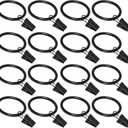 16 Pack Curtain Rings with Clips, Window Clip Rings Black Curtain Hooks Hangers Clip Rings for Hanging Drapery Drapes Bows, Small 1.26 Inch in Diameter, Fits up to 1" Rod