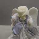 Angel Tree Topper with Lights, 12 Inch Christmas Tree Topper Angel Figurine with Wings Christmas Tree Angel Treetop for Indoor Home Holiday Party, Blue