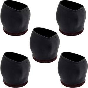 5pcs Office Furniture Caster Cups 2 Inch, Office Chair Wheel Stopper, Chair Leg Floor Protectors, Anti-Sliding Felt Furniture Pads for Hardwood Floors Protectors, Black
