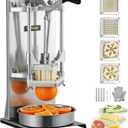 VEVOR Commercial French Fry Cutter with 4 Replacement Blades, 1/4 and 3/8 Blade Easy Dicer Chopper, 6-wedge Slicer and 6-wedge Apple Corer, Lemon Potato Cutter for French Fries with Extended Handle