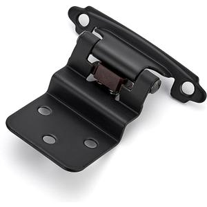 Ravinte 60 Packs (30 Pairs) 3/8" Inset Matte Black Cabinet Hinge, Self Closing Hinges for Kitchen/Bathroom/Furniture Cabinets & Doors. Decorative Hardware with Door Bumper.