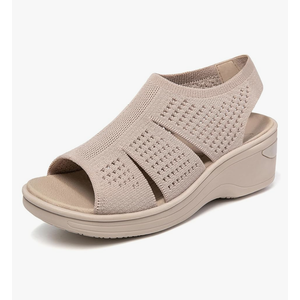 KOIMED Women's Comfortable Platform Walking Sandals With Memory Foam Open Toe Lightweight Breathable Soft Mesh Washable For Summer Travel Casual Beach Outdoor Sport, 39