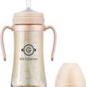 GROSMIMI Spill Proof no Spill Magic Sippy Cup with Straw with Handle for Baby and Toddlers, Customizable, PPSU, BPA Free 10 oz (Peach)