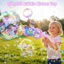 Dinosaur Bubble Gun for Kids - Bubble Machine with Bubble in Bubble, 1000+ Bubbles/Min Bubble Blower Toy, Toddler Outdoor Toys Birthday Easter for 3 4 5 6 7 8 Year Old Girls