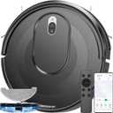 W7 Robot Vacuum and Mop Combo, 2 in 1 Mopping Robotic Vacuum Cleaner with Watertank and Dustbin, Self-Charging, Slim, Max 120mins Runtime for Hard Floor, Carpet Cleaning (Medium)