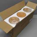 3 Pack Amber Glass Lamp Shade Replacement Globe & Shade for Light Fixture, 3.94in Diameter 5.9in Tall, E26 Base 1-5/8 Inch Fitter, Cylindrical glass lampshade