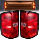 SHINEHOME Tail Light Assembly Compatible with 2014 2015 2016-2019 Chevy Silverado 1500 2500HD 3500HD GMC Sierra 3500HD Left Driver Side Right Passenger Side Taillight Brake Lamp Bulb and Harness