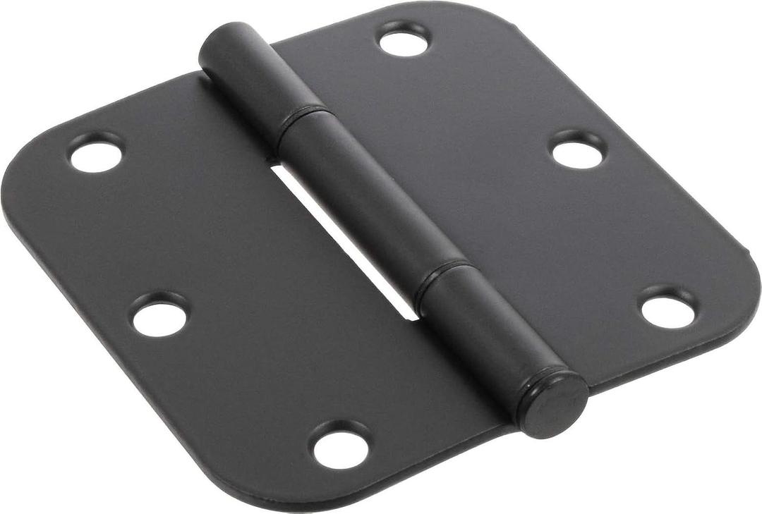Hardware Essentials 854322 Round Corner Squeak-Proof Door Hinges, 3-1/2 inch, 3-1/2", Oil Rubbed Bronze, 3 Pieces, Oil-Rubbed Bronze