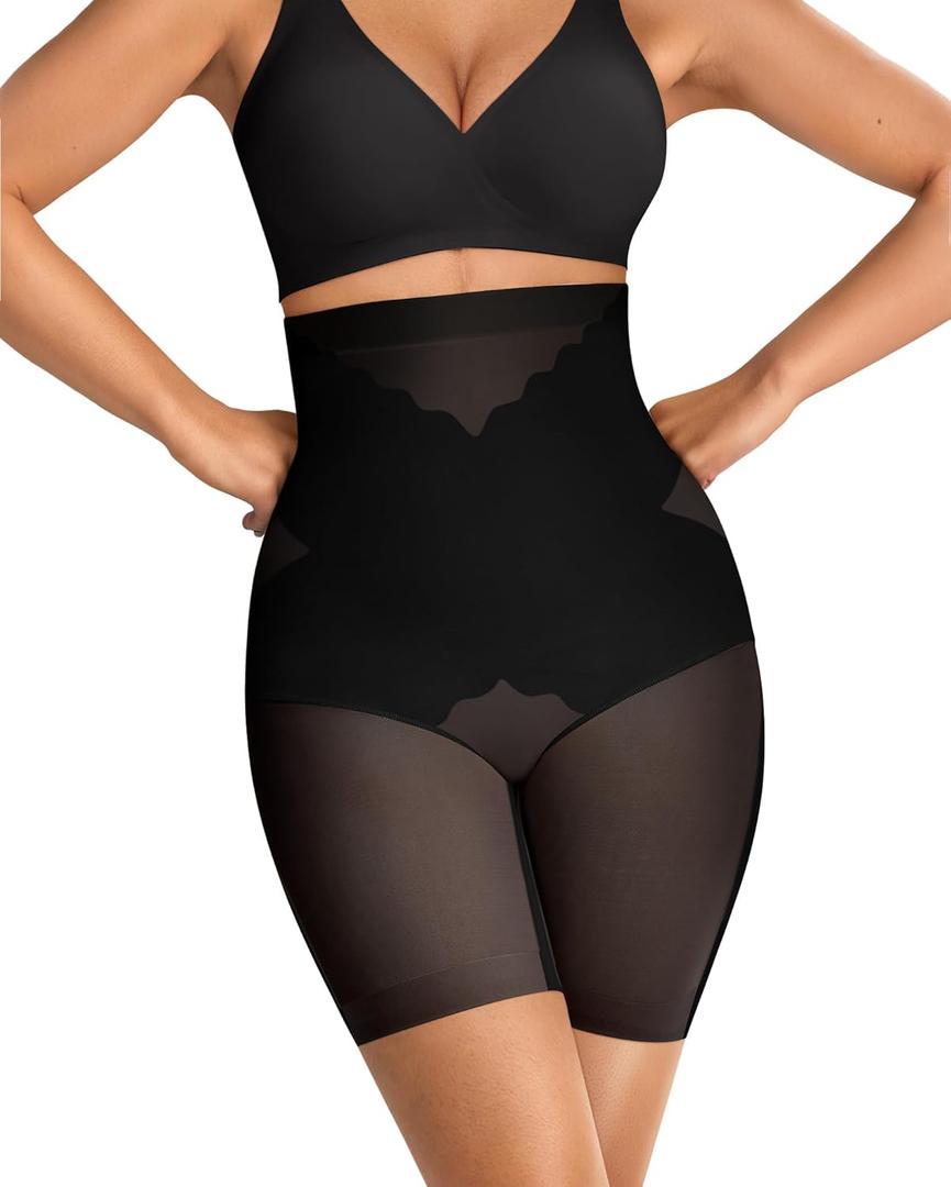 OEAK Womens Tummy Control Shapewear SuperPower High Waisted Butt Lift girdles Body Shaper Thigh Slimmer Seamless Shapewear (Medium, Black)