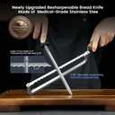 SYOKAMI 2026 Upgrade Bread Knife for Homemade Bread, World's 1st Real Bow-Design Sourdough Bread Slicer, Razor-Sharp Cutter for Crusty Sourdough & Baguette, 4 Thickness Scale Marks, Gift for Mom