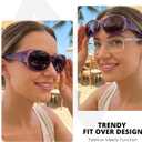 Myiaur Polarized Fit Over Glasses Sunglasses for Women Men, Over Sunglasses with UV400 Protection Anti Glare for Driving (A02 Transparent Purple/Grey Lens)