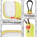 For AirPods Pro 3 Case Silicone - Waterproof, Shockproof, Drop Protection, Textured Design, Wireless Charging Supported, One-Piece Folding Design with Carabiner for Apple AirPods Pro 3rd Gen - Yellow