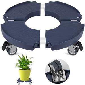 Plant Caddy Stand with 360° Wheels Adjustable 15-22 Inch Rolling Plant Stand Heavy Duty Large Plant Cart Dolly with Casters 440lbs Capacity for Large Planter, Garden Pot, Flower Pot, Blue, 1 Pack