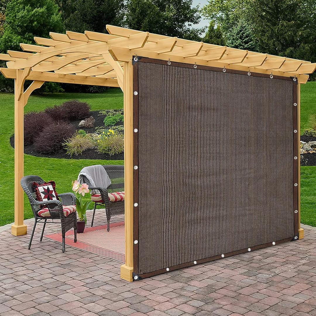 Fence Privacy Screen Balcony Sun Shade Cloth 6'6"x9'9" 80% Shade Fabric Outdoor Patio Screens Mesh Panels Apartments Railing Cover UV Protection for Backyard Garden Porch Deck (Coffee)