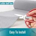 Shelf Cupboard Liner, Cabinet Drawer Liners Non Adhesive 12 Inches x 20 Feet for Kitchen Cabinets, Strong Grip Durable Non Slip for Storage Desks Kitchenware Tableware, Easy to Install, White