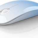 RAPIQUE Bluetooth Wireless Mouse - (BT5.1+USB) Dual Connectivity, Quiet Click, Low Power, and 1600 DPI, Portable Cordless Mouse for Laptop, MacBook Pro/Air, iPad (Gradient Sky Blue)