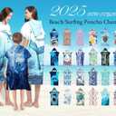 Quick Dry Surf Poncho Changing Towel Robe Hoodie for Kids,Swimming Beach Surfing Diving Home Hot Springs Bathing（Kid-S）