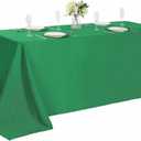 Rectangle Tablecloth 90x132 inch Washable Polyester Fabric Table Cloth for Wedding Party Dining Banquet Decoration90x132, Emerald