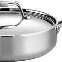 Tramontina Tri-Ply Clad Stainless Steel 3-Quart Saute Pan with Lid, Induction-Ready Cooking Pan, Dishwasher-Safe, NSF-Certified, Made in Brazil