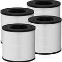 Curebilee True HEPA Replacement Filter, Compatible with MA Air Cleaner Purifier MA#14, MA#14W, and MA#14B, 3-in-1 True HEPA and Activated Carbon Filter, 4 Pack