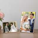 4x6 inch Gold Metal Picture Frames 2pack,Thin Edge Beading Minimalist Design Photo Frame 6x4'' with HD-Tempered Glass -Velvet Back,Tabletop & Wall Mount