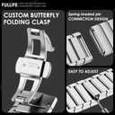 FULLIFE Stainless Steel Band Compatible with Apple Watch Ultra 3/2/1 Band 49mm for Men, Durable Metal Strap for Apple Watch Series 11/10 46mm, 9/8/7 45mm, SE3/6/5/4 44mm, 3/2/1 42mm (Silver)