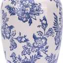 Chinoiserie Vase - 10.6" Tall Chinoiserie Decor Ice Crackle Vintage Blue and White Floral Vase, Farmhouse Country Home Decor, Living Room, Dining Table, Fireplace and Entryway Decor Centerpieces