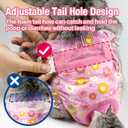 Pet Soft Disposable Cat Diapers - Diaper for Female & Male Cats, Puppy Doggie Diapers for Female Dogs with Adjustable Foam Tail Hole, Medium (24Pcs, PK Flowers)